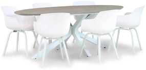 Tuinset 6 personen 220 cm Kunststof /Aluminium/polywood Wit Lifestyle Garden Furniture Salina/Panama