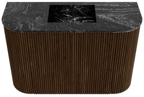 Mondiaz Joya DLux 65cm toiletmeubel ronding links/rechts walnut met wastafel faye midden zonder kraangat lava