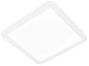 Plafonnière wit 30 cm incl. LED 3-staps dimbaar IP44 - Steve Modern IP44 vierkant Binnenverlichting Lamp