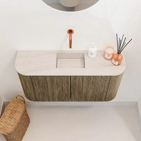 Mondiaz Joya DLux 85cm toiletmeubel ronding links/rechts dusk met wastafel faye midden zonder kraangat meli