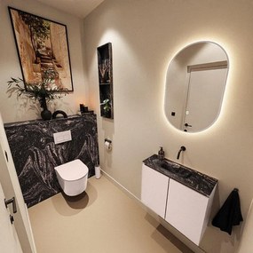 MONDIAZ TURE-DLUX 60cm toiletmeubel Rosee. EDEN wastafel Lava positie midden. Zonder kraangat. TUREDX60ROSM0LAV