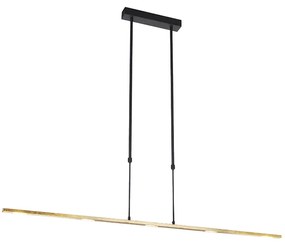 Eettafel / Eetkamer Hanglamp zwart met goud incl. LED dimbaar - Bold Modern Binnenverlichting Lamp