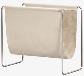 Dravena Vloertijdschrifthouder Van Leer En Roestvrij Staal Beige – Crème - Sklum