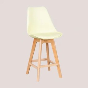 Nordic Hoge Kruk Met Kunstleren Kussen Mousse Citroen & ↑65 Cm - Sklum