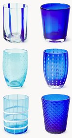 Handgemaakte waterglazen Melting Pot, 6-delig