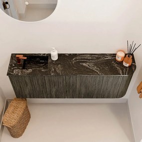 Mondiaz Joya DLux 110cm toiletmeubel ronding rechts shadow met wastafel faye links 1 kraangat lava