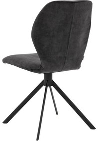 Goossens Eetkamerstoel Hera antraciet velvet stof leuning, modern design