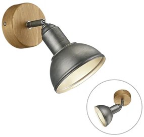 Industrile wandlamp staal draai- en kantelbaar - Arti Industriele / Industrie / Industrial E14 rond Binnenverlichting Lamp