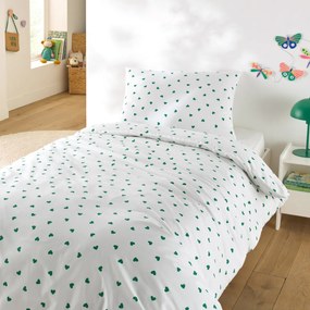 Beddengoed voor kinderen, van 50% gerecycled katoen, met rechthoekig kussensloop, Scacco groen