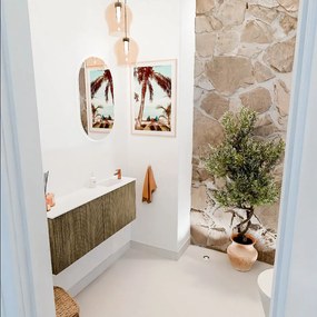 Mondiaz Joya 100cm toiletmeubel dusk met wastafel faye rechts 1 kraangat talc