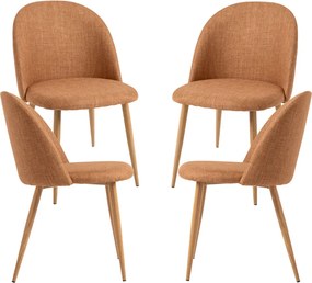 Set 4 Vint Stoffen Stoelen