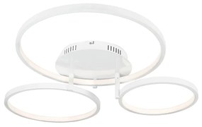 Moderne plafondlamp wit incl. LED en dimmer- Rondas