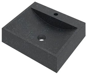 Proline Top 6 Opbouw waskom rechthoek incl. kranenbank hardsteen 50x42x11.5cm Blue stone 0300250