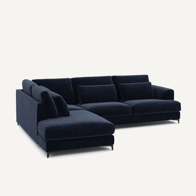 Hoekslaapbank links fluweel chenille, Marsile