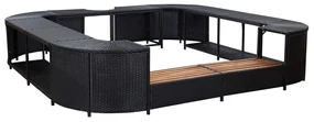 vidaXL Spa-ombouw vierkant 268x268x55 cm poly rattan zwart