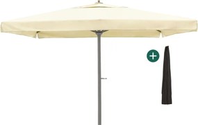 Parasol Shadowline Java | Inclusief hoes | Vierkant | 400x400cm | Met draaihendel | Wit | Kees Smit Tuinmeubelen