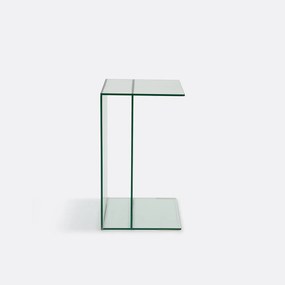 Bijzettafel van gehard glas, 1 nis, LIVIA