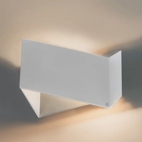 Design wandlamp wit met zilveren binnenkant - Fold