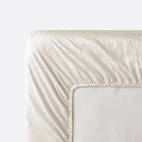 Hoeslaken in katoensatijn, omslag. 30 cm, Opale gestreept