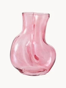 Handgemaakte glazen vaas Gleam, H 22 cm
