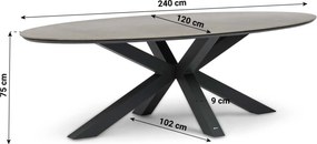 Tuinset 6 personen 240 cm Rope Grijs Santika Furniture Santika