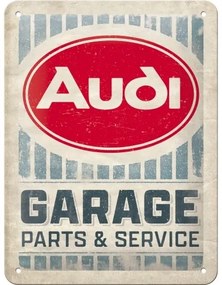 Metalen bord Audi - Garage Parts & Service, (15 x 20 cm)