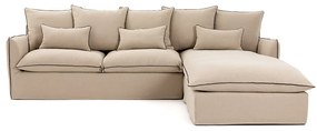 Hoekbank, afneembare hoes, 4 zits, dik linnen, Odna