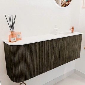 Mondiaz Joya 110cm toiletmeubel ronding links shadow met wastafel faye rechts 1 kraangat talc