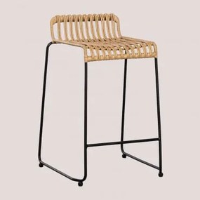 Pakket Van 4 Aroa Synthetische Rotan Hoge Tuinkrukken ↑65 Cm & Zwart - Sklum