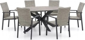 Diningset Manifesto | 6 personen polywood | Tuinset stapelbaar | 7-delig | Kees Smit Tuinmeubelen