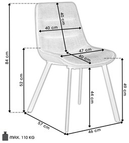 IDA Crème Bruin (stof Monza 90/Preston 22) / beige frame - MODERN GEPOLSTERDE STOEL BOUCLÉ BOHO