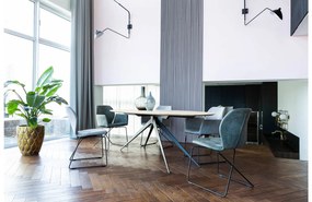 Goossens Excellent Eetkamerstoel Manzini antraciet leer leuning, modern design