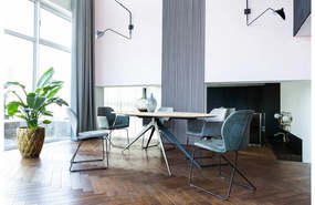 Goossens Excellent Eetkamerstoel Manzini grijs stof met armleuning, modern design