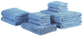 Handdoek set van 9 katoen blauw AREORA Beliani
