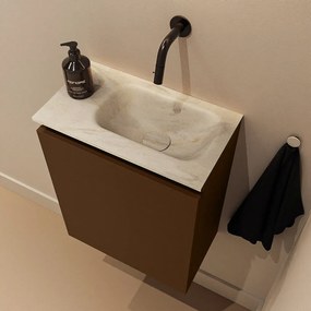 Mondiaz Ture DLux toiletmeubel 40cm rust met wastafel ostra rechts zonder kraangat