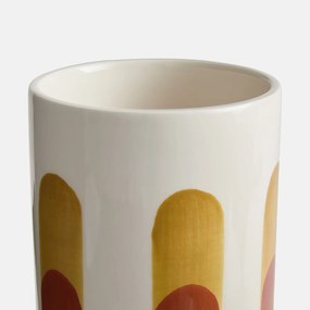 Keramische vaas, met de hand beschilderd, hoogte 18 cm, JAOMA