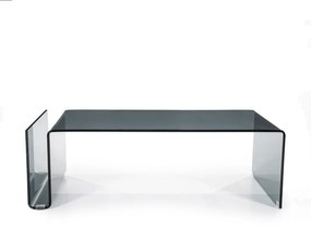 By-Boo Shadow Salontafel Gebogen Glas Grijs - 120 X 60cm.