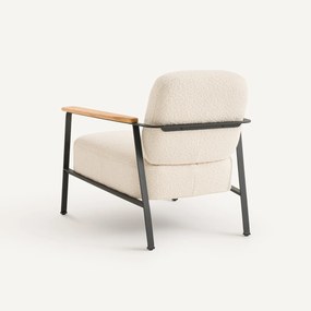 Fauteuil in badstof en metaal, ABRAXAS