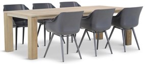 Tuinset 6 personen 240 cm Kunststof Grijs Hartman Sophie