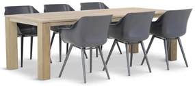 Tuinset 6 personen 240 cm Kunststof Grijs Hartman Sophie