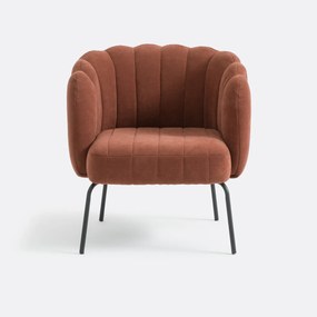 Lage fluwelen fauteuil Douna