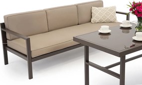 Porto Apetito Comfort 3 tuinset met bank bruin Garden Point