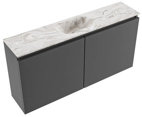 Mondiaz Ture DLux toiletmeubel 100cm dark grey met wastafel glace midden met kraangat