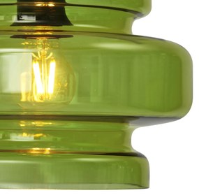 Retro vloerlamp zwart met groen glas - Denise Retro E27 rond Binnenverlichting Lamp