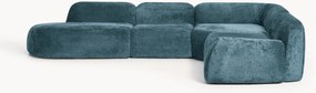 XL modulaire teddy bouclé hoekbank Wolke (4-zits) met chaise longue