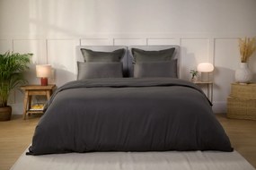 Emma Satijn Dekbedovertrek 200x200 cm Donkergrijs