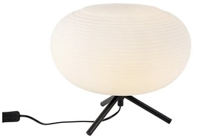 Design tafellamp zwart 33 cm met opaal glas - Hero Design E27 rond Binnenverlichting Lamp