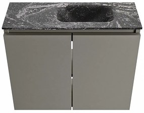 Mondiaz Ture DLux toiletmeubel 60cm smoke met wastafel lava rechts met kraangat