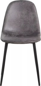 Set 4 Black Teok Kunstlederen Stoelen