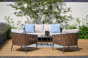 Stoel en Bank Loungeset 5 personen Aluminium Grijs  Coco Coco Palm